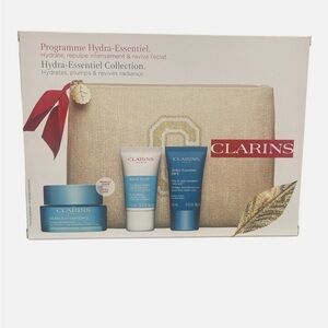 Clarins Hydra-Essentiel Collection with Blue and White Packaging